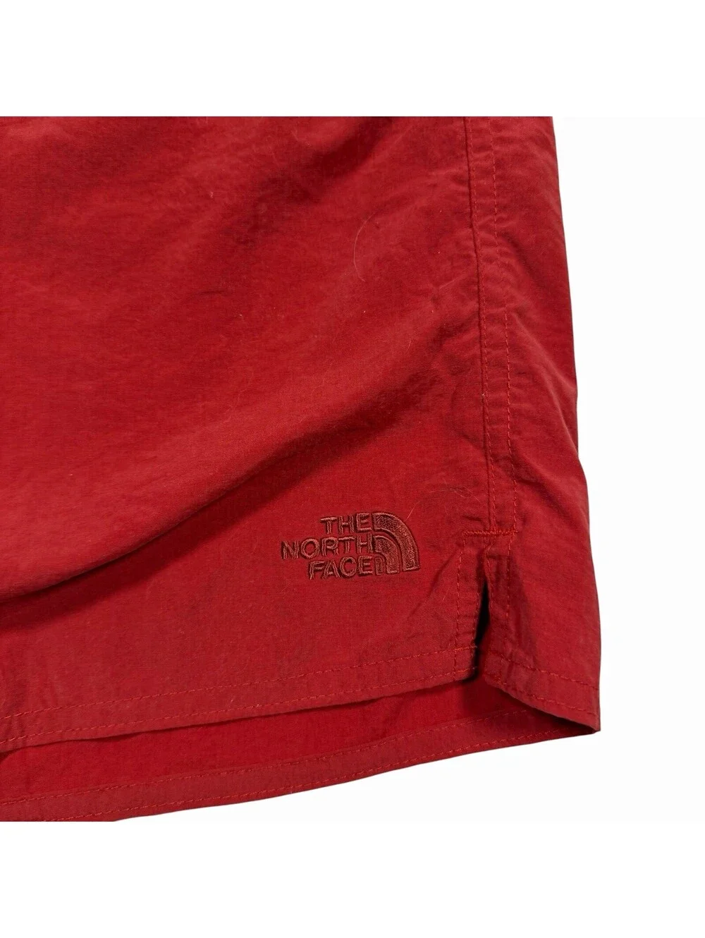 The North Face Mens Belted Nylon Hiking Shorts Red Mesh Lined Size L